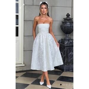 Babyboo Saoirse Midi Dress in Ivory size XS NWT Bridal Graduation Sorority